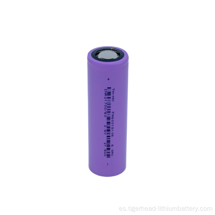 Batería cilíndrica de iones de litio 21700 6000mAh 3.7V